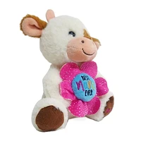 Way To Celebrate Mother's Day Plush Cream Cow with Flower, 6inch