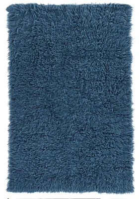 Tapis d'appoint Nouveau Flokati 1400 gr de 3' 6" x 5' 6", Bleu Denim