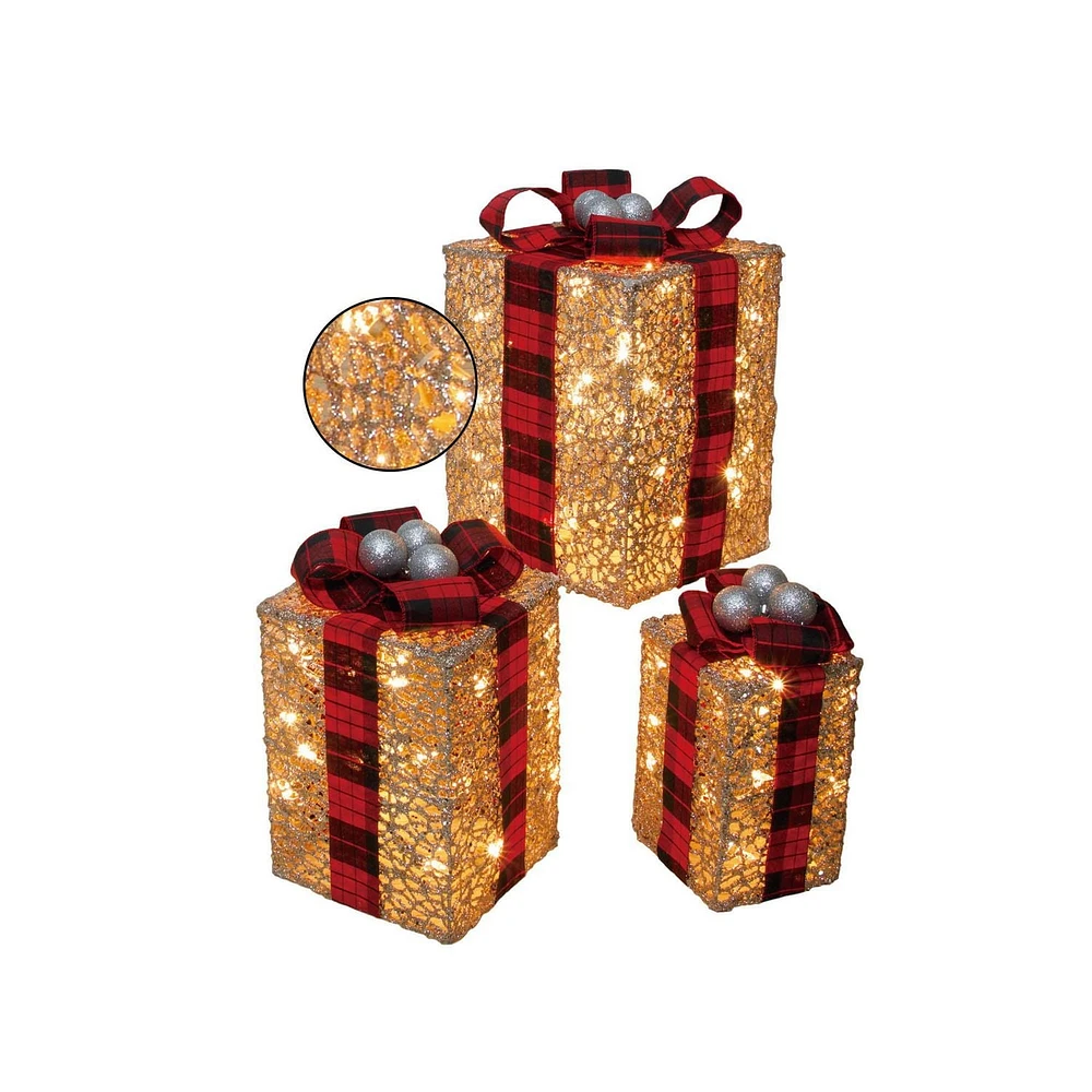 Ensemble-cadeau de Noël éclairé Holiday Time 3 pièces, avec 70 lumières à DEL