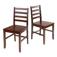 Table ronde à abattants 3 pièces Alamo avec 2 chaises à dossier à barrettes Hamitlon de Winsome - 94356