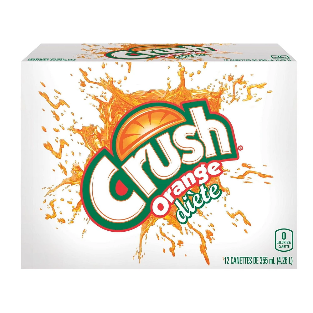 Crush Orange Diet Sugar Free Soft Drink 12 x 355 mL, Cans, 12x355mL