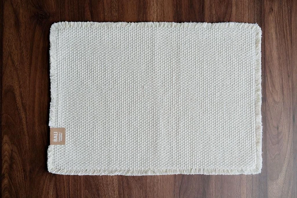 Fabstyles Napperons Bali 100 % coton – Lot de 4 | Sets de table lourds lavables en machine pour les tables de salle à manger, de cuisine et d'extérieur