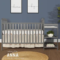 Dream On Me Anna 4 in 1 Full Size Crib and Changing Table Combo, Model #678, Two Storage Shelves