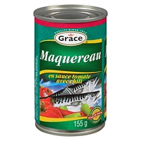 Maquereau Grace à la sauce tomate avec piment chaud, 155g can Maquereau Grace à la sauce tomate avec piment chaud, 155g can