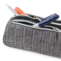 Pen + Gear Textured Pencil Pouch in Grey with White and Black Pattern, (LxWxH): 8.27x3.54x3.15 in