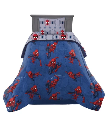 Spider-Man Ensemble de Literie 4 Pièces pour Lit 1 Place + En Prime un Sac