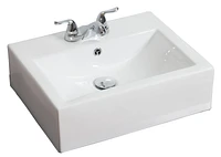 American Imaginations AI-31080 20.25 pouces Vaisselle blanche de mur de W pour 3H4-in. Centre de forage