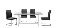 Topline Home Furnishings Table de salle à manger 64 "translucide