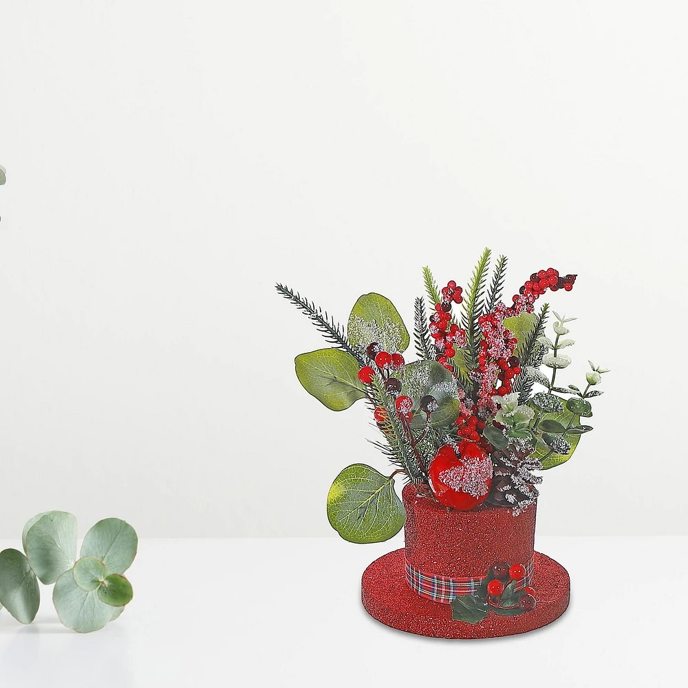 Petit Chapeau Rouge Avec Baies - Lot De 2