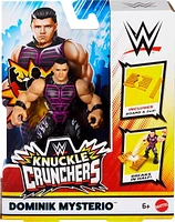 WWE Knuckle Crunchers Dominik Mysterio Action Figure & Accessories, Bone-Crunching Movement, 3.25-inch