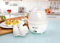 Electric Mini Food Steamer and  Egg Cooker with Auto Shut Off Feature - White