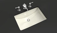 American Imaginations 20.75-in. W Rectangle Bathroom Undermount Sink Set In Biscuit - Chrome Hardware AI-26704