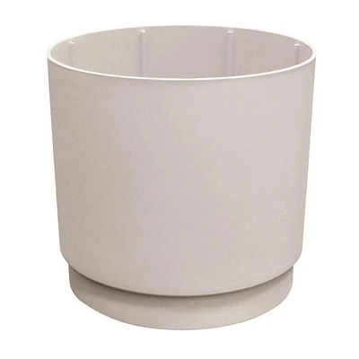 Tierra Verde Pot à réserve d'eau moderne Alto 15" L x 15" H en matériaux recyclés - Blanc coquille d'œuf, Intérieur/Extérieur