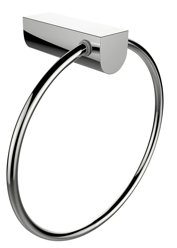 Anneau porte-serviettes chromé avec ensemble d'accessoires pour porte-serviettes à tige unique AI-13365