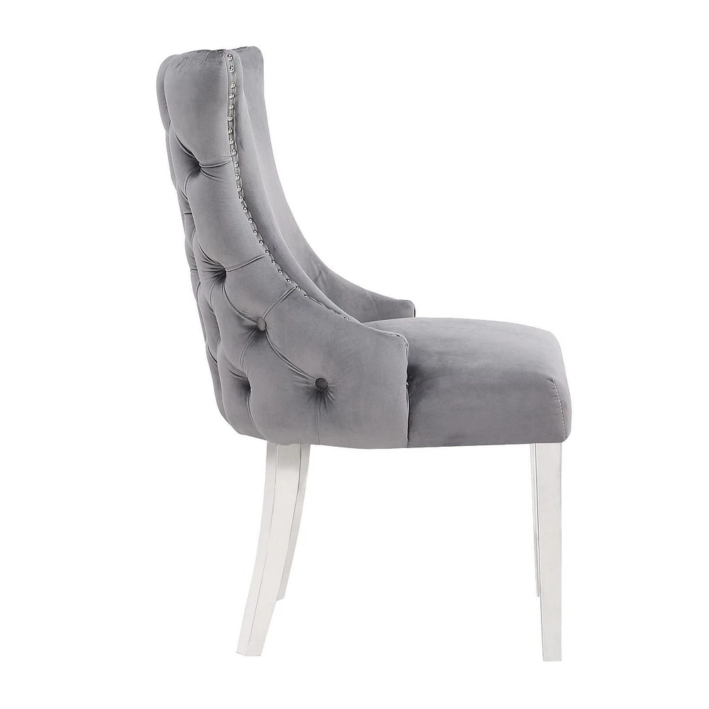 Plata Import - CHAISE DE SALLE À MANGER STONEFORT - PIEDS EN ACIER GRIS