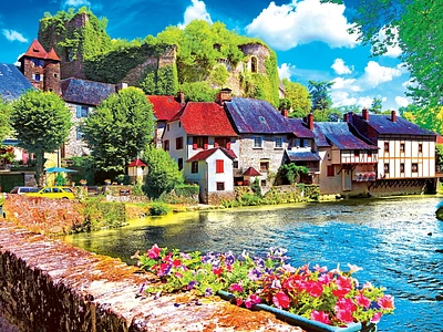Kodak 550pc Puzzle - Auvezere River in France, Kodak Prem 550PC Puzzle