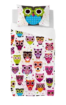 Ensemble housse de couette Owls de Gouchee Design pour lit simple
