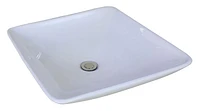 American Imaginations -in. W Above Counter White Bathroom Vessel Sink Set For Deck Mount Drilling AI