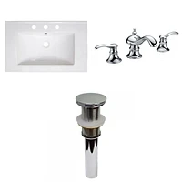 American Imaginations AI-32870 30 pouces W 18,5 pouces Dessus en céramique D en couleur blanche pour 3H8-in. Robinet