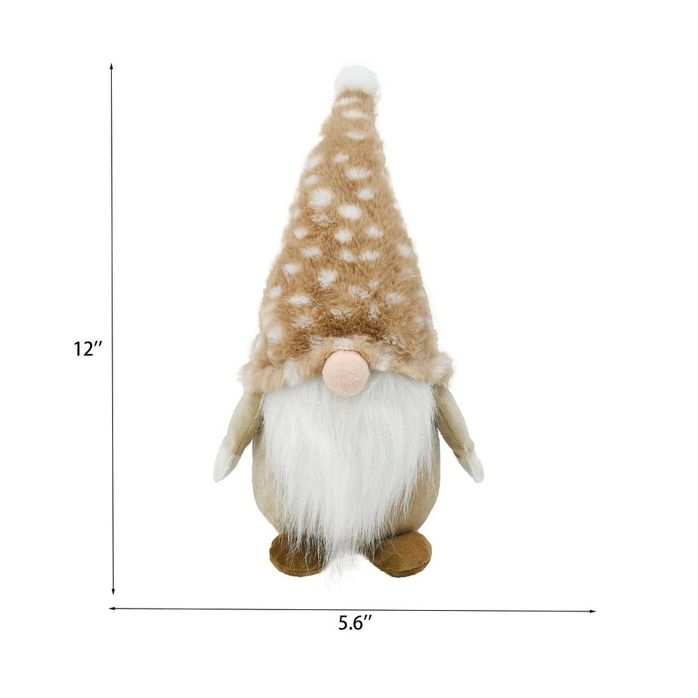 Temps de vacances table décorative tissu fourrure Gnome, brun