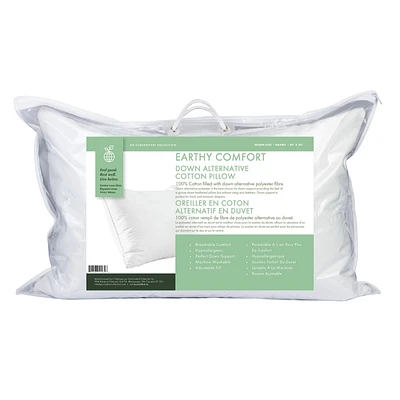 Earthy Comfort Down Alternative Cotton Pillow  - Queen