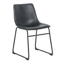Modern Ani Armless Dining Chairs in Black PU Leather – Upholstered, Sleek Mid-Century Design, Sturdy Build Set of 4