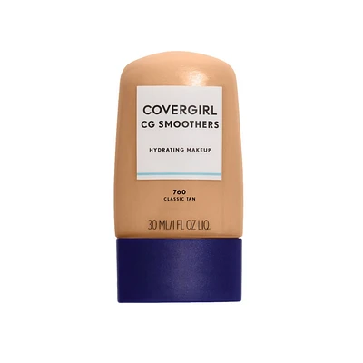 COVERGIRL Fond de teint hydratant Smoothers, sans huile, n'obstrue pas les pores, 11 heures d'hydratation, convient aux peaux sensibles, 100% Sans Cruauté Couvrance hydratante