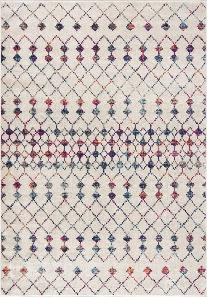 Tapis d'interieur Rug Branch Savannah Boho, beige bleu, moderne - Salon, chambre