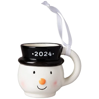 Ornement tasse bonhomme de neige Holiday Time