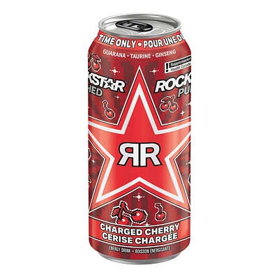 Rockstar Punched Charged Cherry Boisson Énergisante 473 mL, Canette 473mL