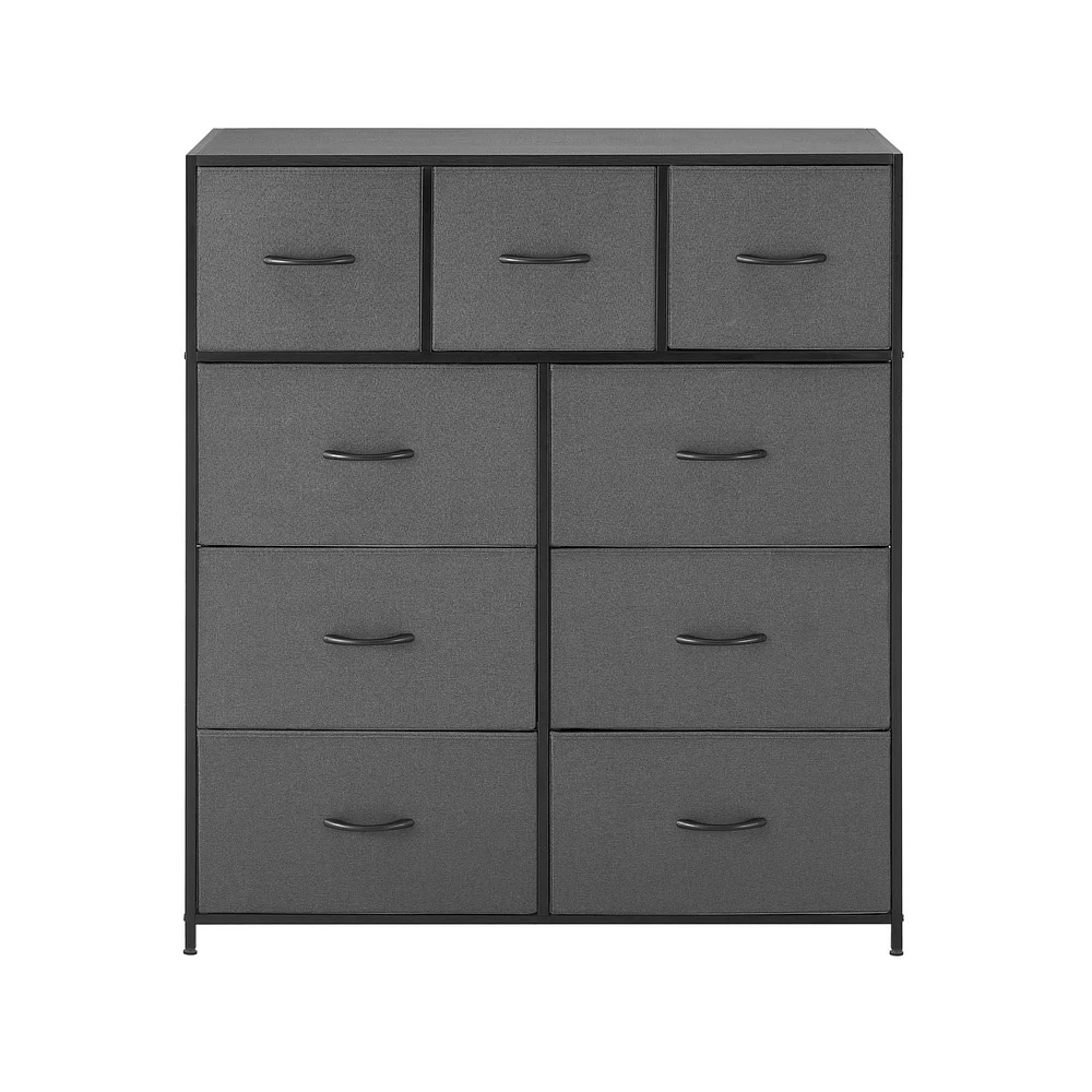 MS Commode en tissu à 9 tiroirs, Gris