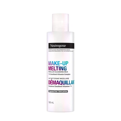 Lait nettoyant micellaire démaquillant Neutrogena - Démaquillant - Vitamines et émollients - Peau sensible – Sans parfum 198 ml