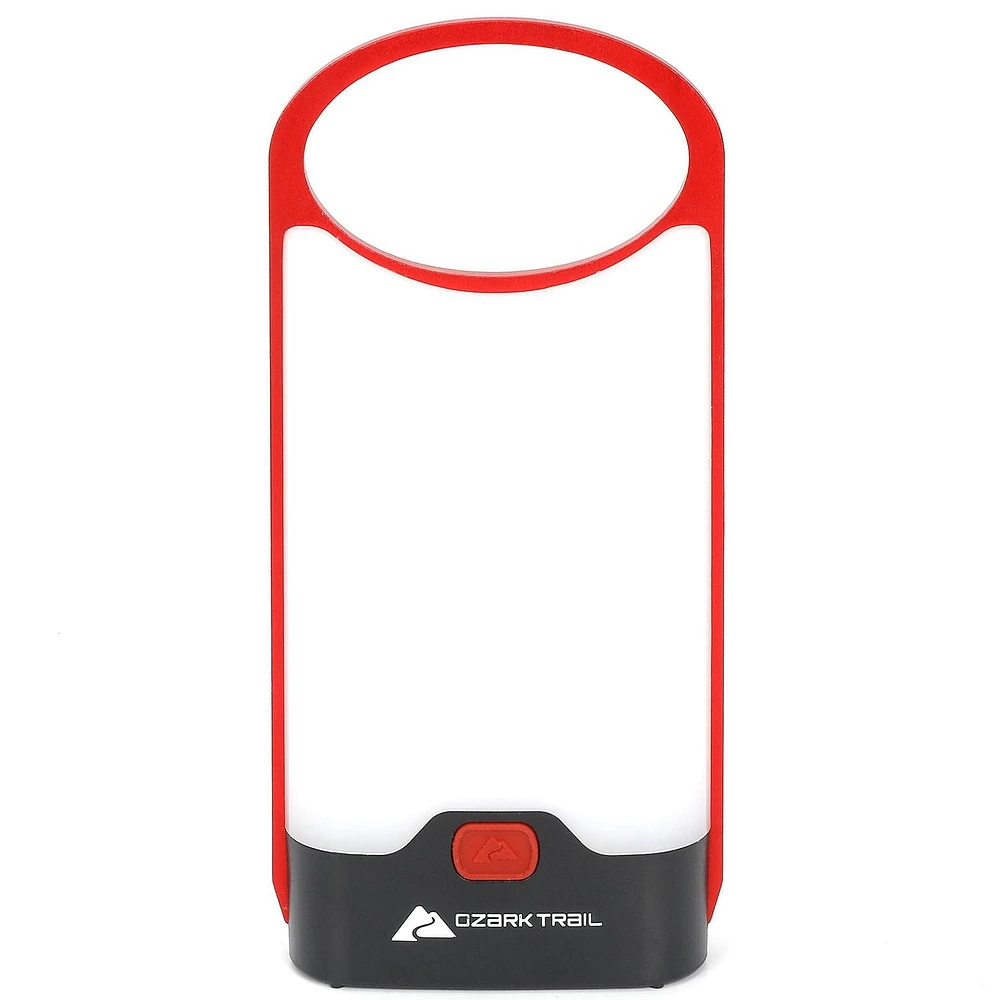 Ozark Trail Lanternes à piles à cadre mince en aluminium à DEL de 160 lumens rouge Cadre mince en aluminium