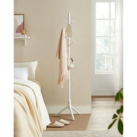 Boutique Home Porte-manteau réglable sur pied avec 8 crochets et 3 options de hauteur, blanc