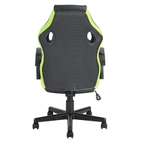Homylin Chaise de jeu en similicuir avec dossier haut, pivotante, à roulettes, style racing, chaise de bureau exécutive, chaise de jeu vidéo réglable