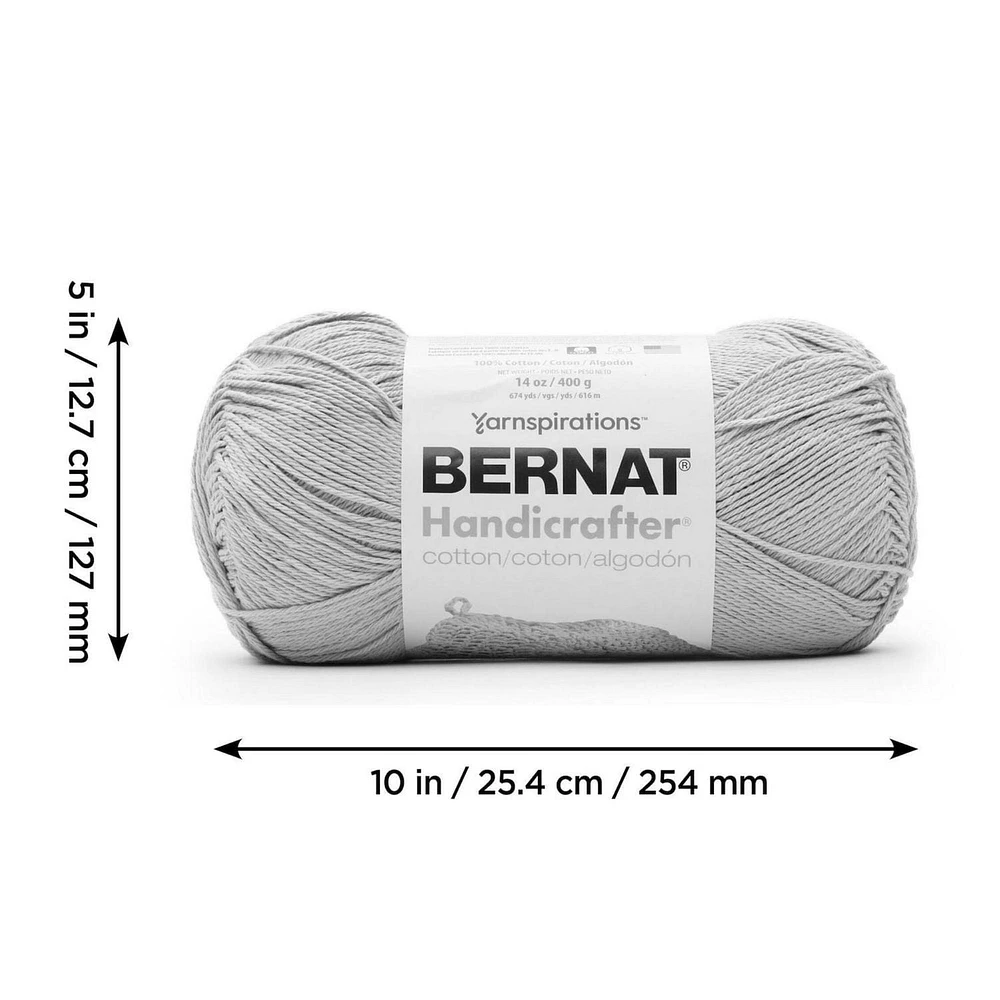 Bernat® Handicrafter® Yarn, Cotton #4 Medium, 1.75oz/50g, 80 Yards, Cotton 4 Medium Yarn