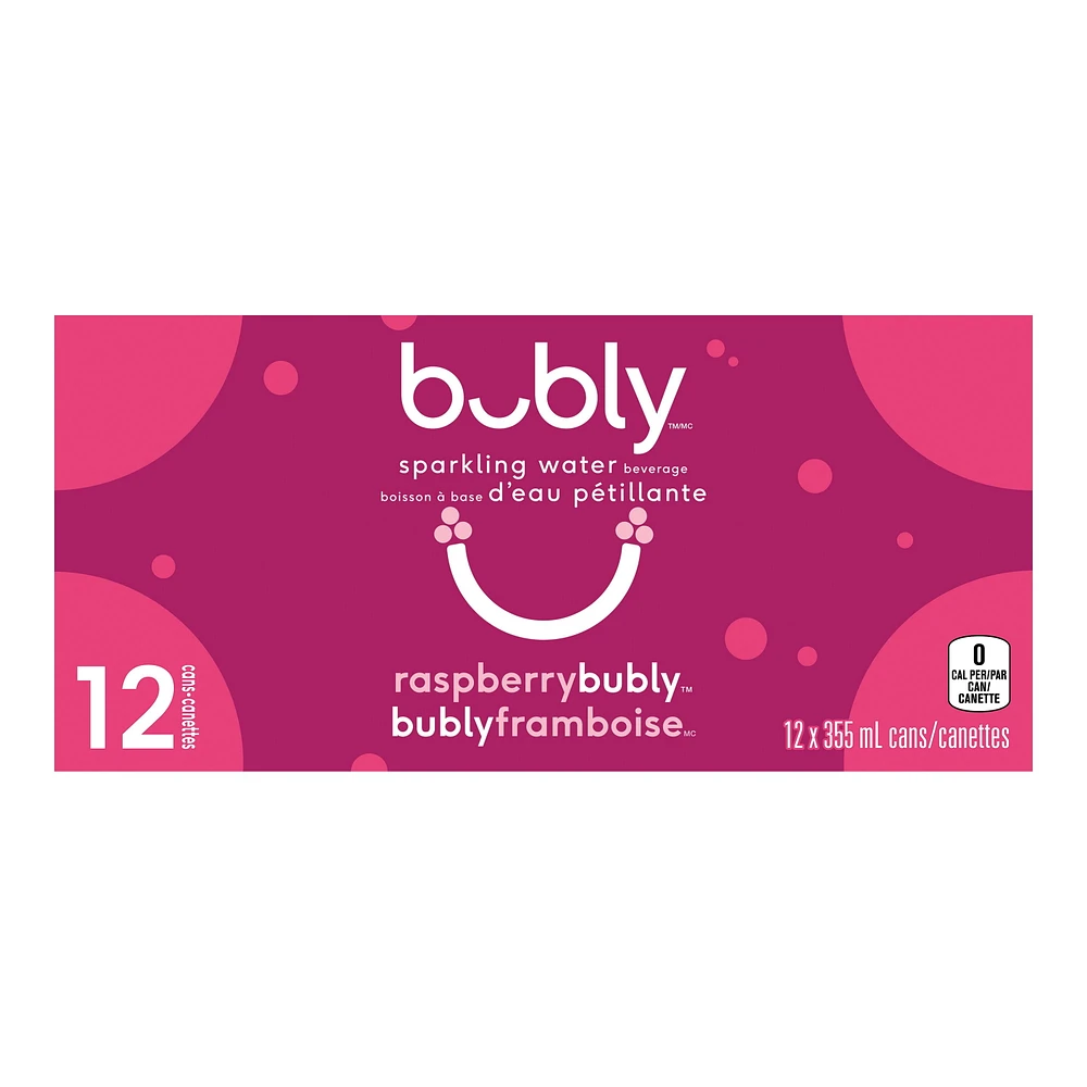 Bubly™ Eau Pétillante Saveur Framboise 12 x355 mL, Canettes 12 x355 mL