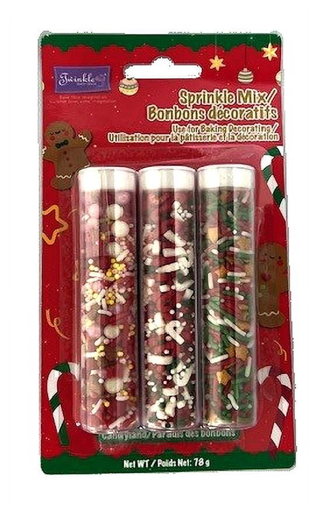 Twinkle Christmas 3 Tubes Candyland Sprinkles 78g, TWINKLE XMAS 3TUBES PRINKLES
