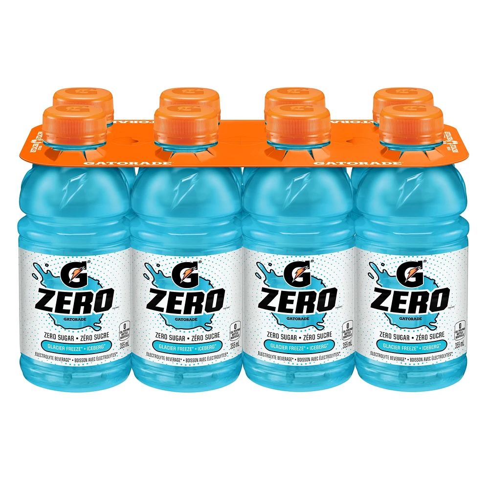 Gatorade Zero Glacier Freeze 8 x 355 mL, Bottles, 8x355mL