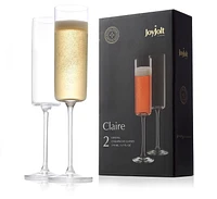 Claire Cyrstal Cylinder Champagne Glasses - 5.7 oz - Set of 2