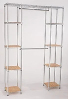 Rangement extensible pour placard TRINITY EcoStorage | 142 à 198 cm de larg. x 35 cm de prof. X 213 cm de haut. (56 à 78 po de larg. x 14 po de prof. x 84 po de haut.) | Chrome