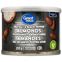 Great Value Sea Salt & Black Pepper Flavoured Almonds, 200 g