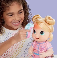Baby Alive poupée Lulu Achoo, poupée interactive de 30 cm avec sons, lumières, mouvements et accessoires, cheveux blonds, enfants, dès 3 ans