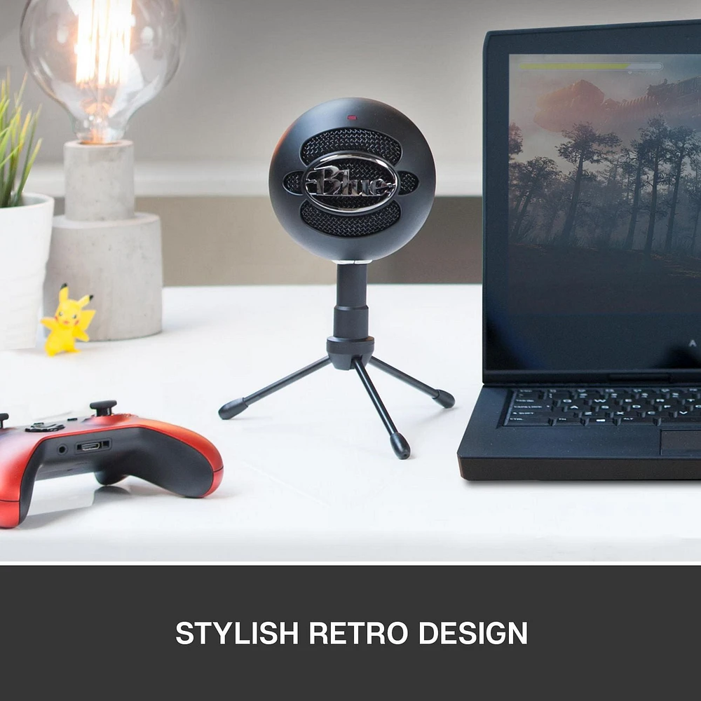 Blue Snowball iCE Plug 'n Play USB Microphone for Recording, Streaming, Podcasting, Gaming on PC and Mac, with Cardioid Condenser Capsule, Adjustable Desktop Stand and USB cable - Black