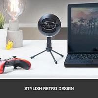Blue Snowball iCE Plug 'n Play USB Microphone for Recording, Streaming, Podcasting, Gaming on PC and Mac, with Cardioid Condenser Capsule, Adjustable Desktop Stand and USB cable - Black