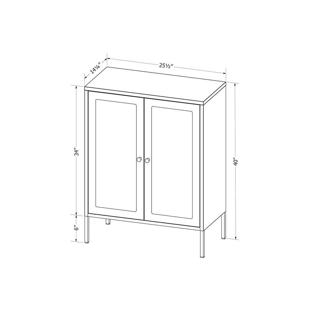 Armoire de rangement à portes vitrées de la collection Eddison South Shore