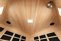 Sauna infrarouge lointain Blisspod pour 4 à 5 personnes, pruche de qualité supérieure, faible EMF, 12 radiateurs, coin, spacieux.
