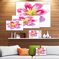 Design Art Full Bloom Pink Flower Canvas Print