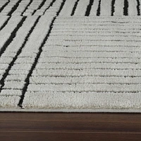 Tapis d'interieur abstrait Rug Branch Domus, crème noir, moderne - Salon, chambre, salle a manger et cuisine
