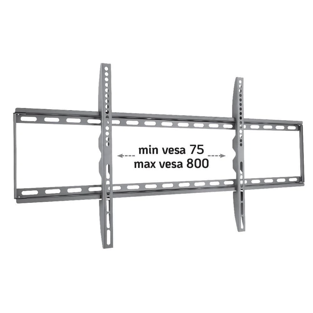Techly 42" to 80" Slim Fixed LCD/LED TV Wall Mount - VESA up to 800x400 mm - Holds up to 60 kg - Black